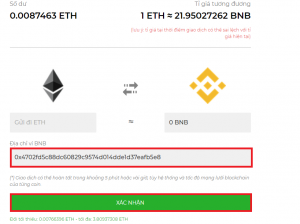 Đổi ETH lấy BNB nhanh chóng phí rẻ nhất Việt Nam