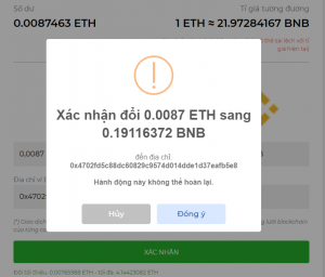 Đổi ETH lấy BNB nhanh chóng phí rẻ nhất Việt Nam