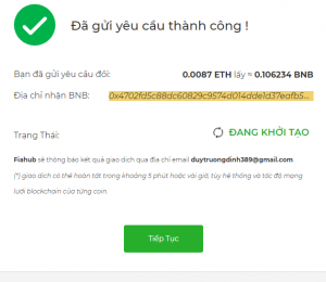 Đổi ETH lấy BNB nhanh chóng phí rẻ nhất Việt Nam