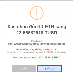 Đổi ETH lấy TUSD