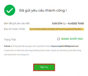 Đổi ETH lấy TUSD