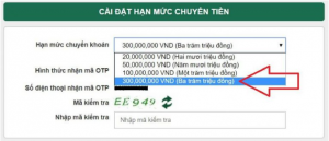 HƯỚNG DẪN NÂNG HẠN MỨC CHUYỂN TIỀN VIETCOMBANK