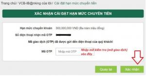 HƯỚNG DẪN NÂNG HẠN MỨC CHUYỂN TIỀN VIETCOMBANK