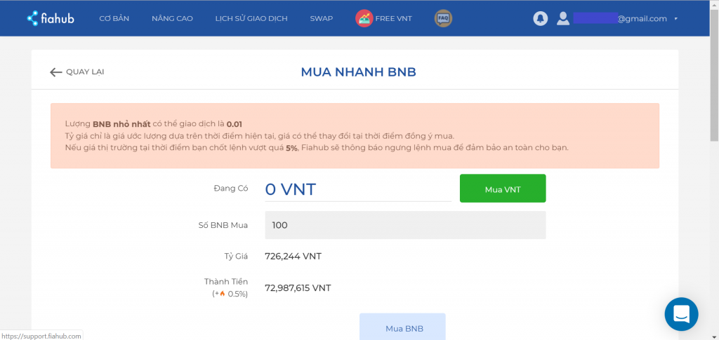 Mua BNB giá rẻ nhất