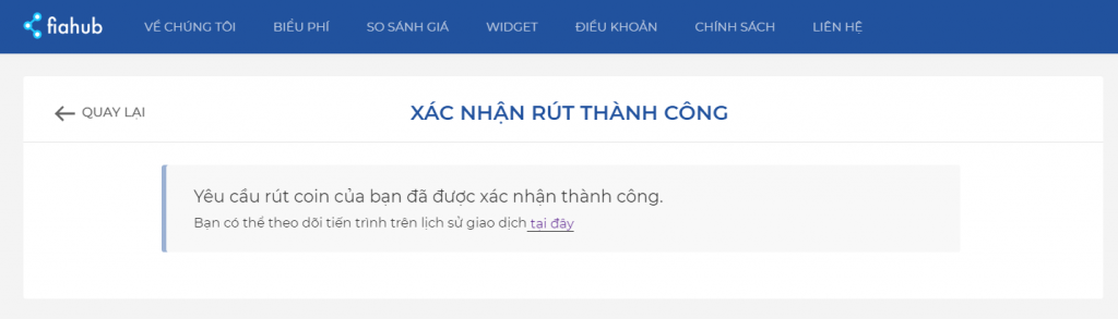 Rút coin trên Fiahub nhanh chóng, đơn giản, phí rẻ nhất