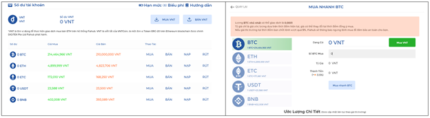 Mua BTC, ETH, USDT ngay lập tức