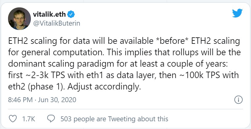 Vitalik luôn cập nhật thông tin về Ethereum 2.0