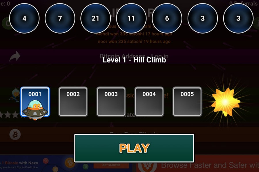 Chơi game để nhận BTC