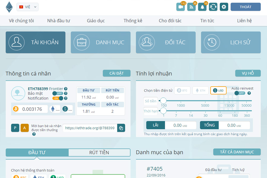 Ethtrade là hình thức đầu tư chứng khoán