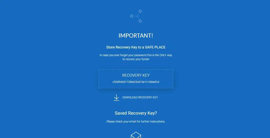 Mã Recovery Key được gửi đến