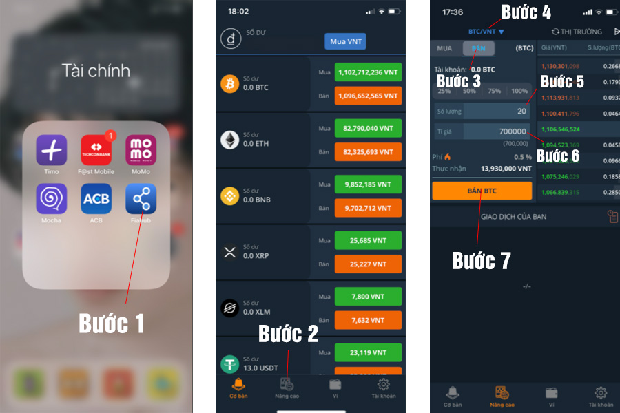 7 bước bán coin nâng cao trên Fiahub app