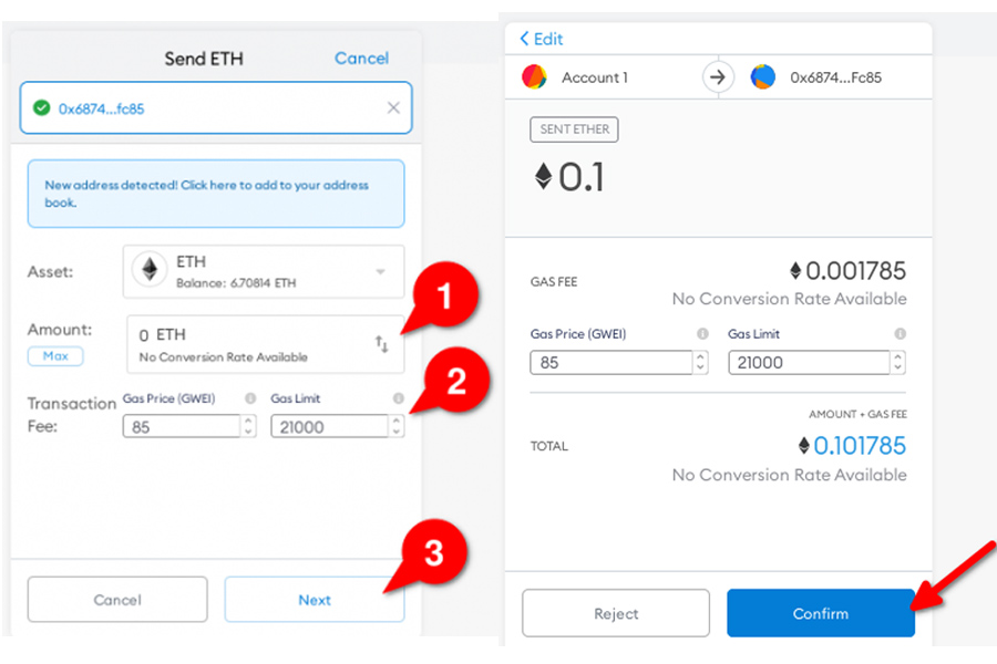 các bước giao dịch gửi tiền trên metamask