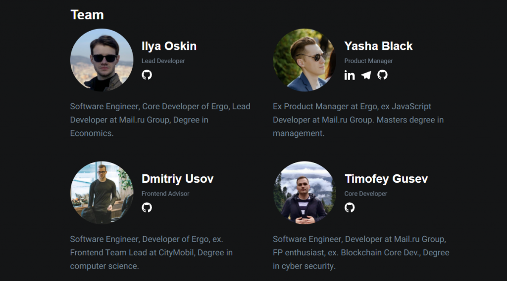Một số thành viên trong đội ngũ phát triển của ErgoDEX.