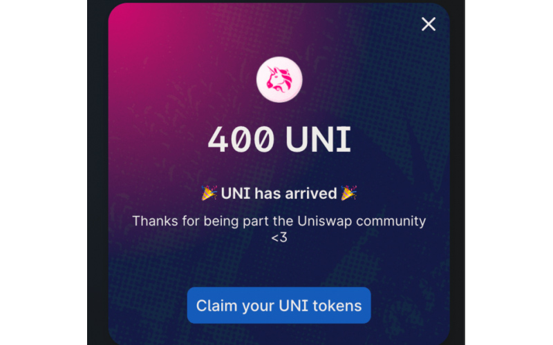 người dùng nhận được 40 UNI 