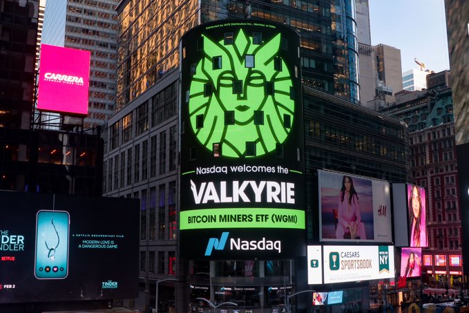 Valkyrie, Bitcoin Miners ETF, Nasdaq