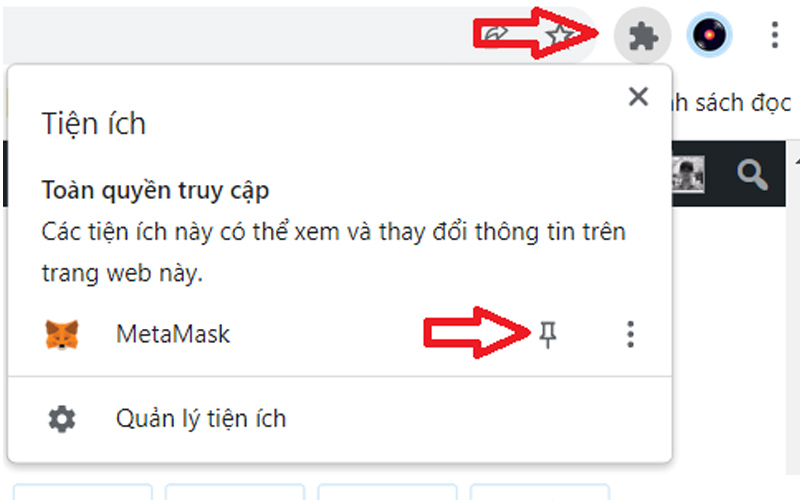 ghim metamask trên taskbar 