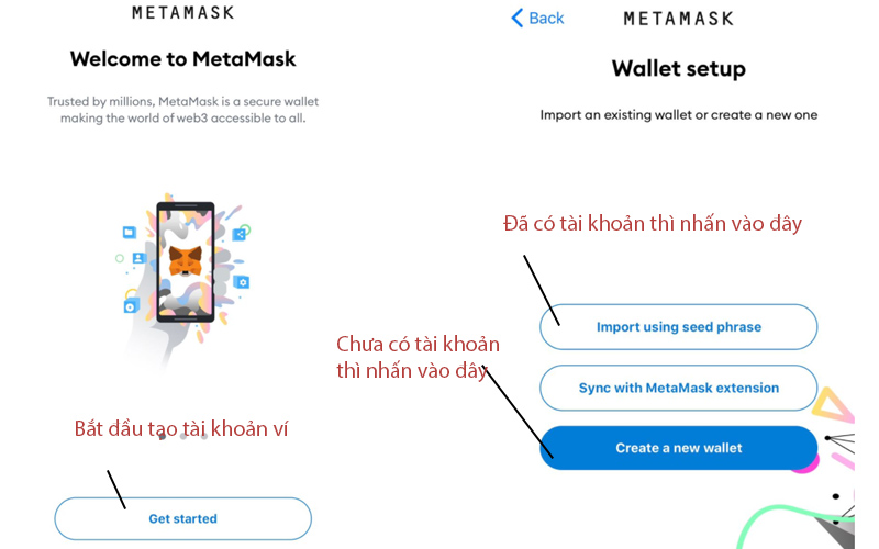 cài đặt metamask trên điện thoại