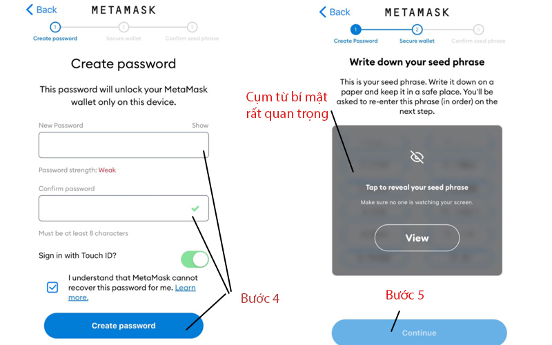 cụm từ bí mật trên metamask