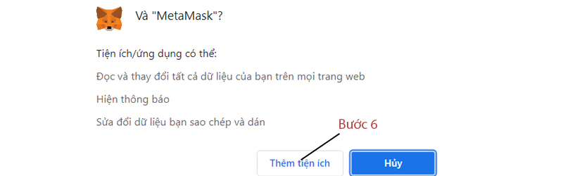 thêm tiện ích metamask vào Chrome