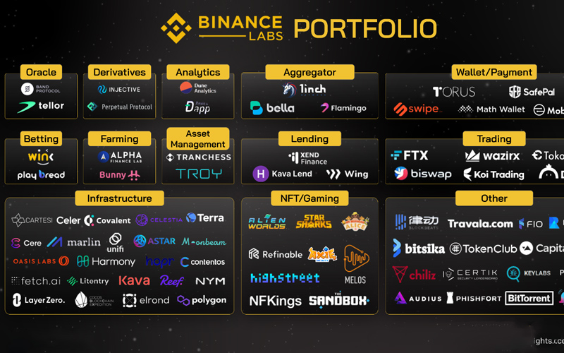 hạng mục đầu tư của binance lát