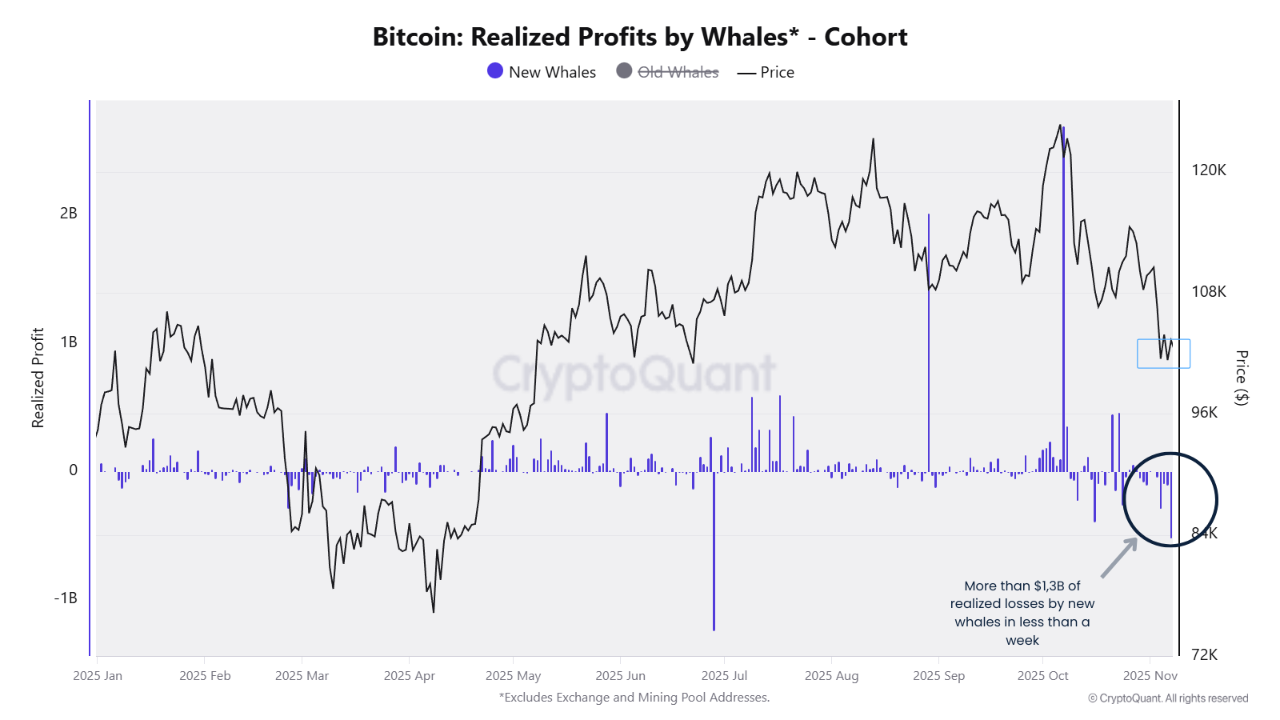Bitcoin realized profits by whales