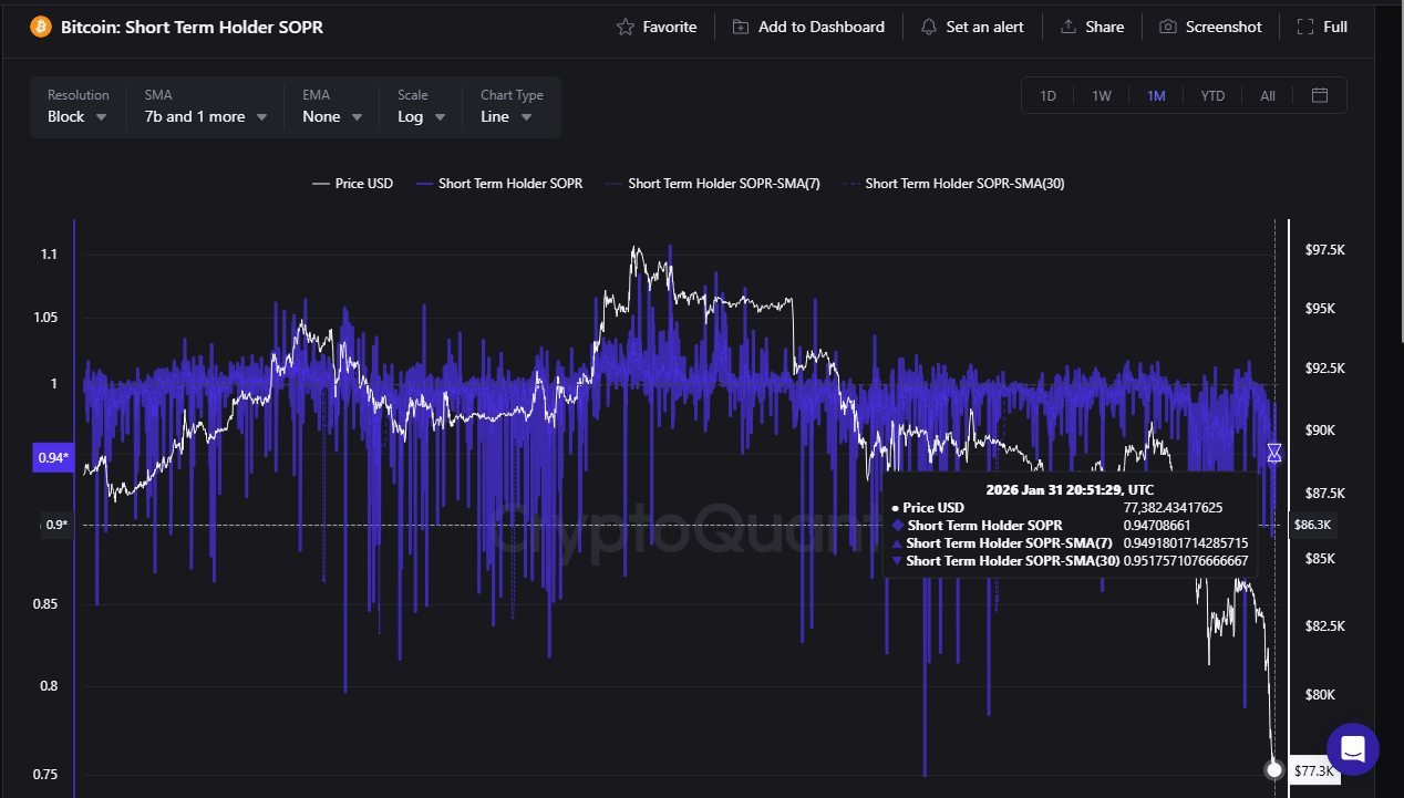 Chỉ báo Bitcoin STH-SPOR