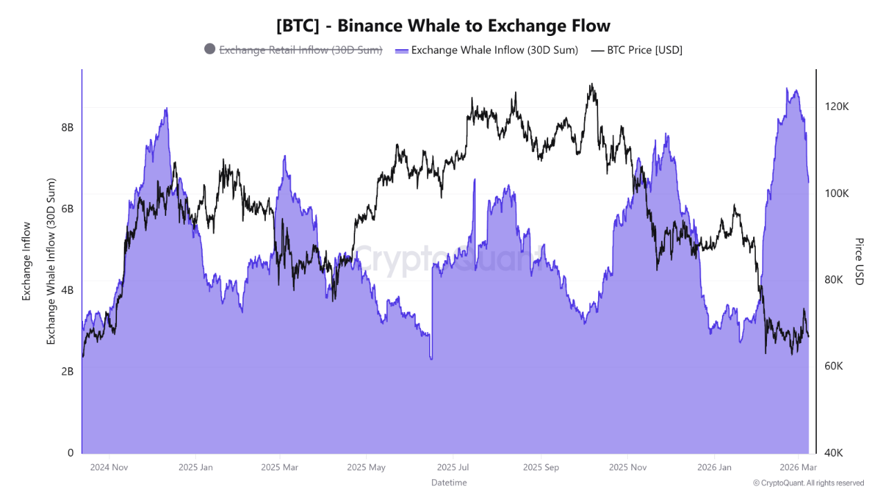 Binance Whale to Exchange Flow
