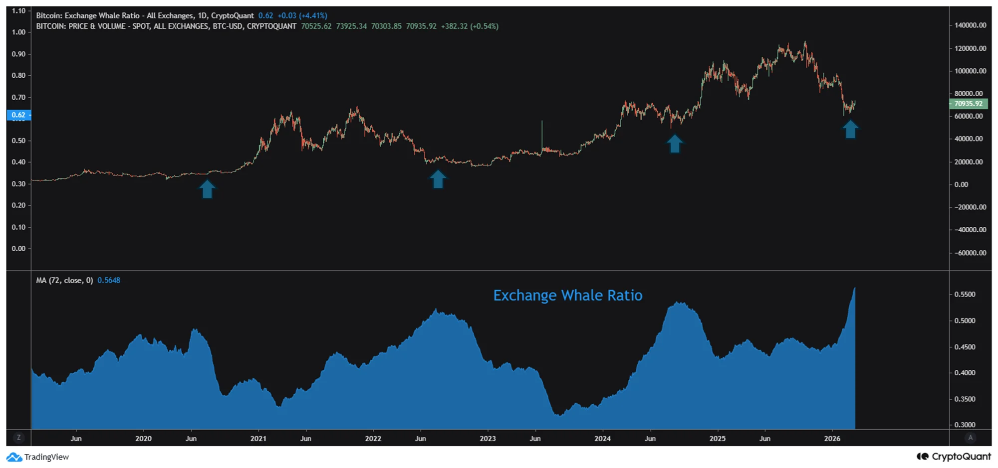 Exchange Whale Ratio