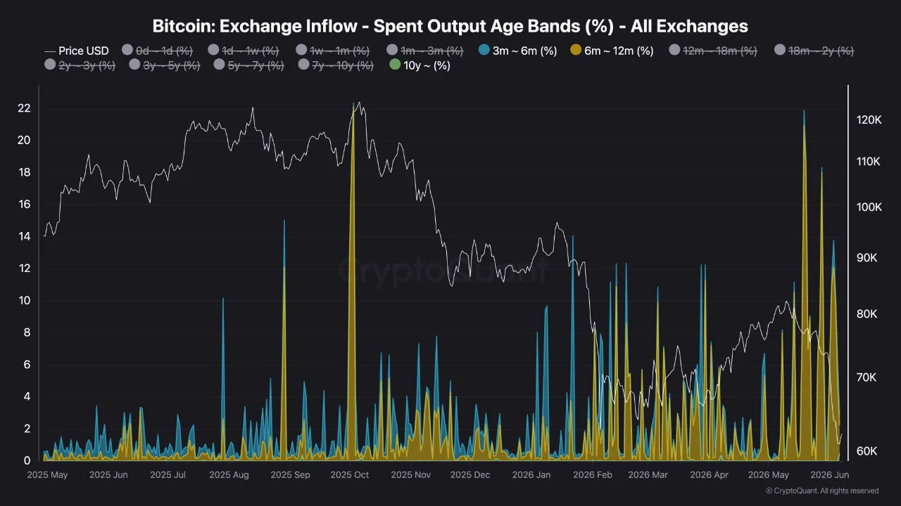 Chỉ báo Exchange Inflow by Age Bands